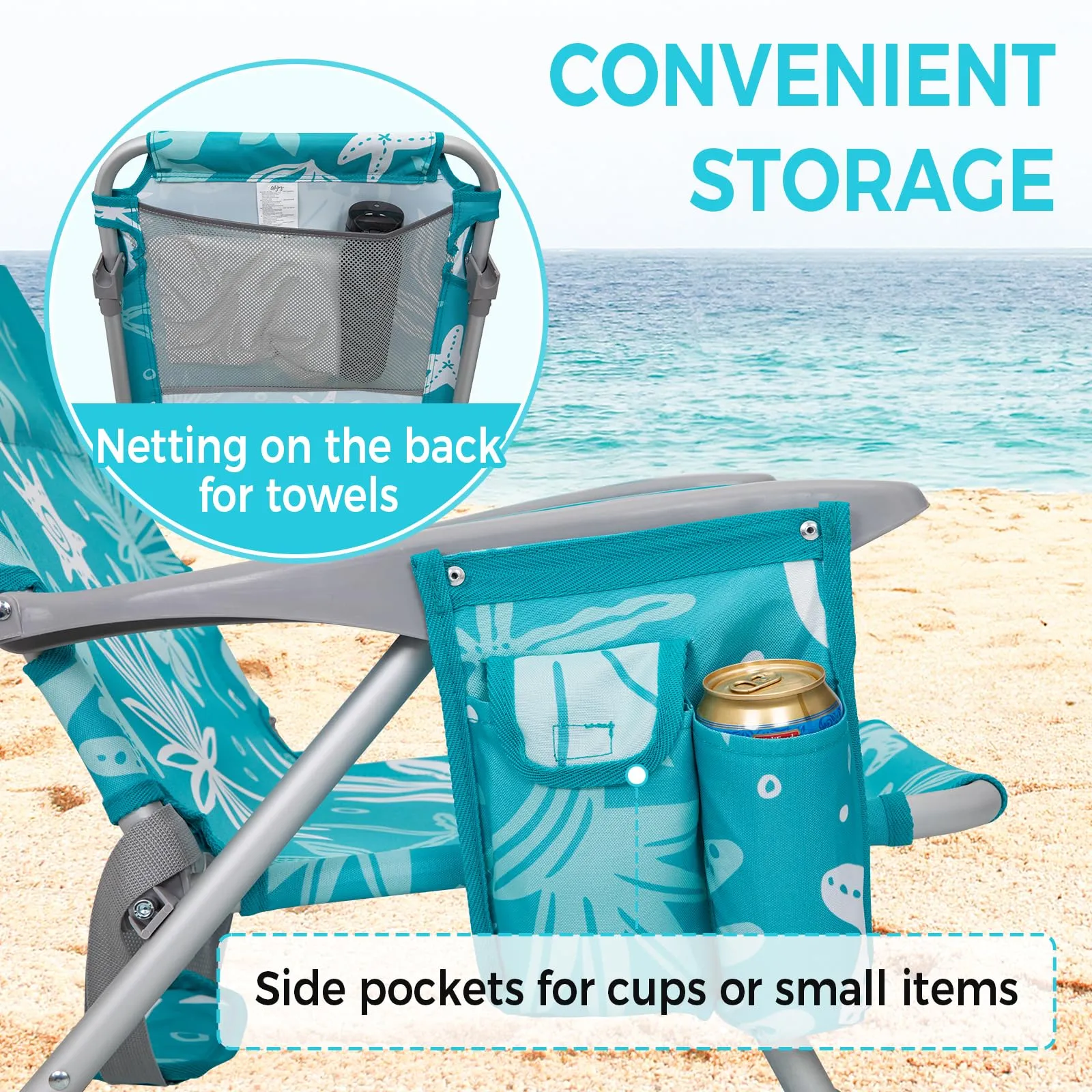 WEJOY Adjustable Beach Chair Set of 2