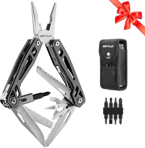 WETOLS Multitool 21-in-1 Stainless Steel Pocket Knife, Father's Day Gift Ideas Gifts for Mens Gifts for Dad Him, Self-locking Pliers Multi Tools, Mens Birthday Gift Ideas, EDC Knife for Outdoors