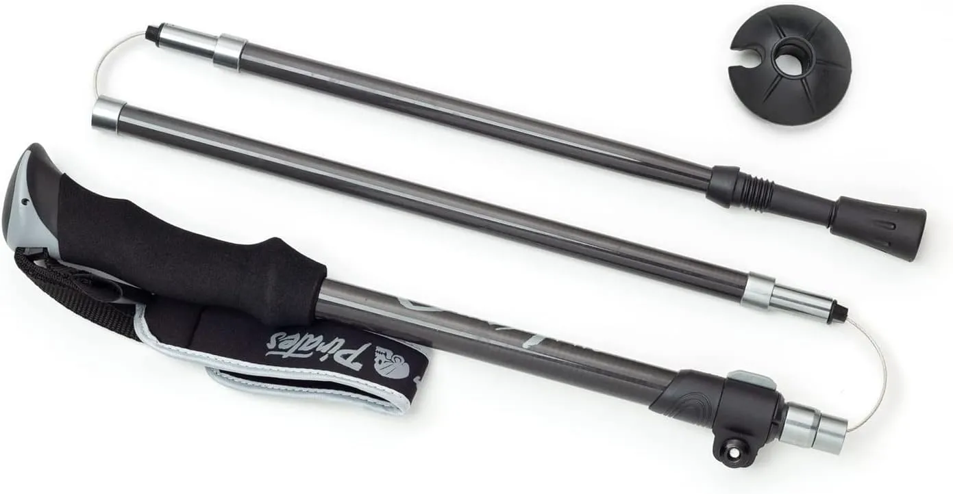 Whitewoods Side Arm Trekking 5 Piece Telescopic Packable Nordic Ski Poles - Adjust from 120 cm to 140cm