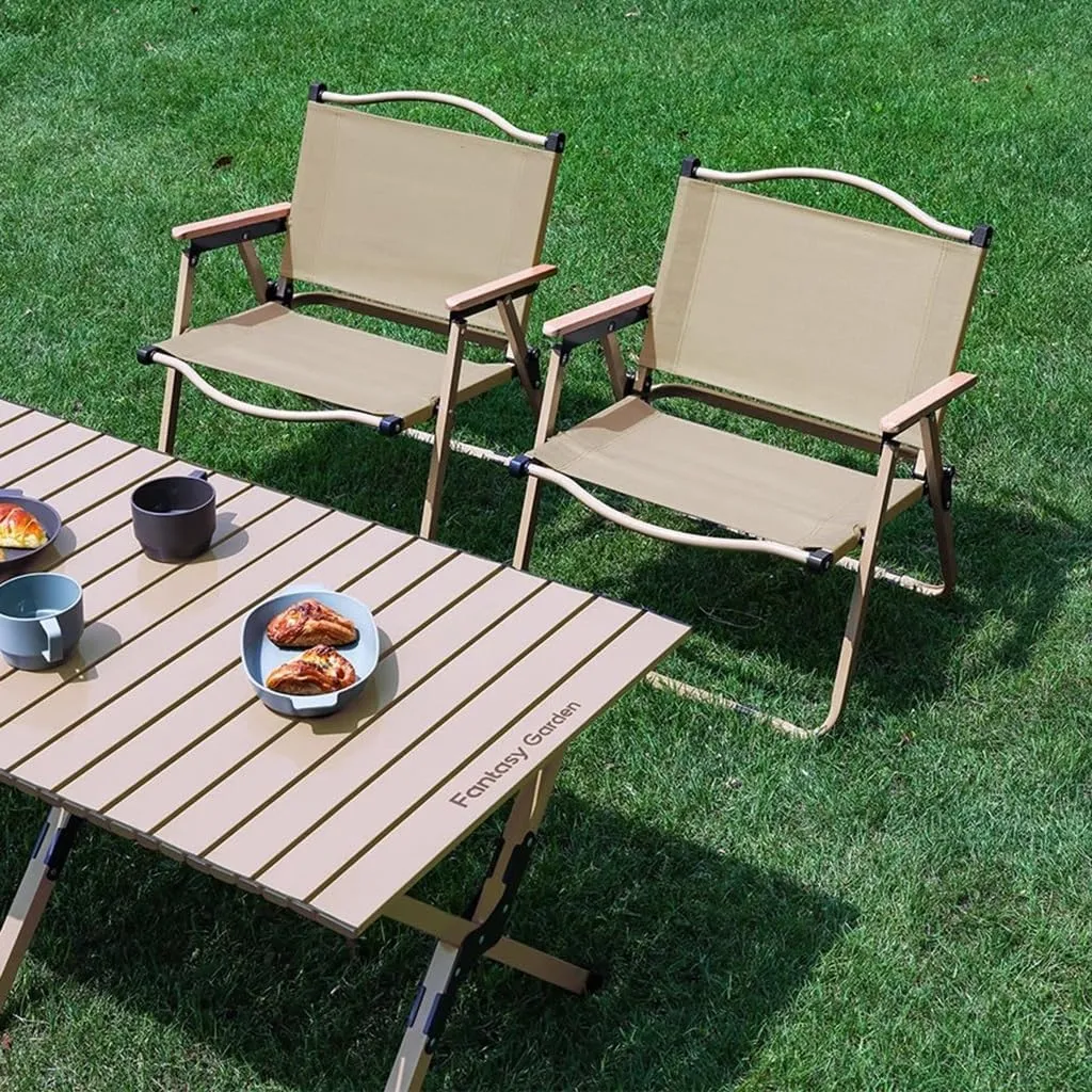 WIGSELBL Beach Chairs Outdoor Sun Lounger Reclining Garden Folding Camping Chairs Comfortable Deck Chair Patio Lightweight Portable Chair for Beach Picnic(Khaki)
