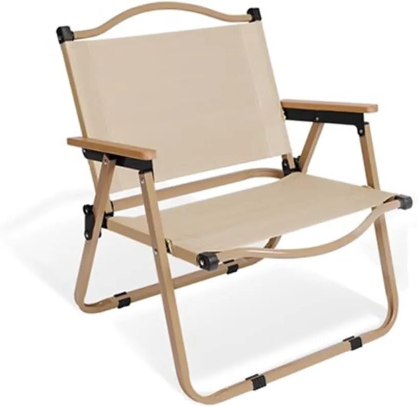 WIGSELBL Beach Chairs Outdoor Sun Lounger Reclining Garden Folding Camping Chairs Comfortable Deck Chair Patio Lightweight Portable Chair for Beach Picnic(Khaki)