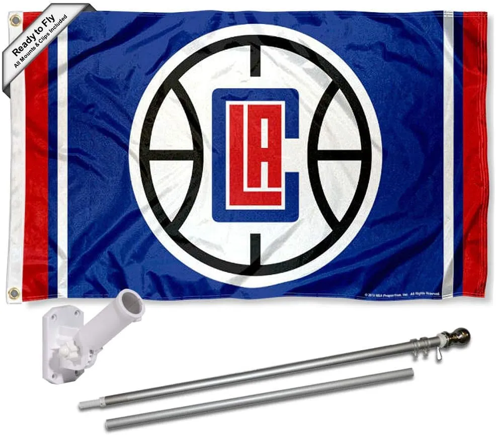 WinCraft Los Angeles Clippers Flag Pole and Mount Bracket Set