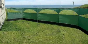 Windbreaker Wind Privacy Screen Camping Blocker 5 Panel Garden Beach Wind Shield 5ft High x 27.4ft Long (1 Forest Green)