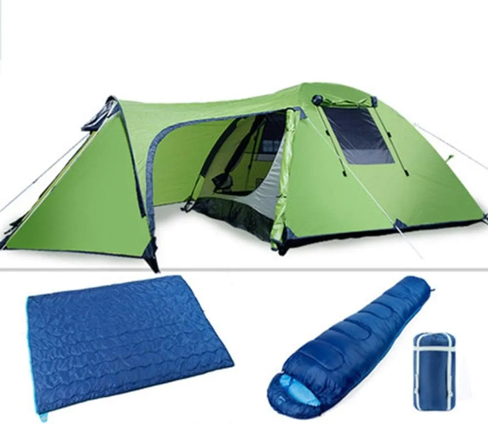 Winter Tent 4 Person Family Tent Waterproof Folding Tent Double Seasons Warm Shelter Camping Hiking Tour for Family Short Weekends