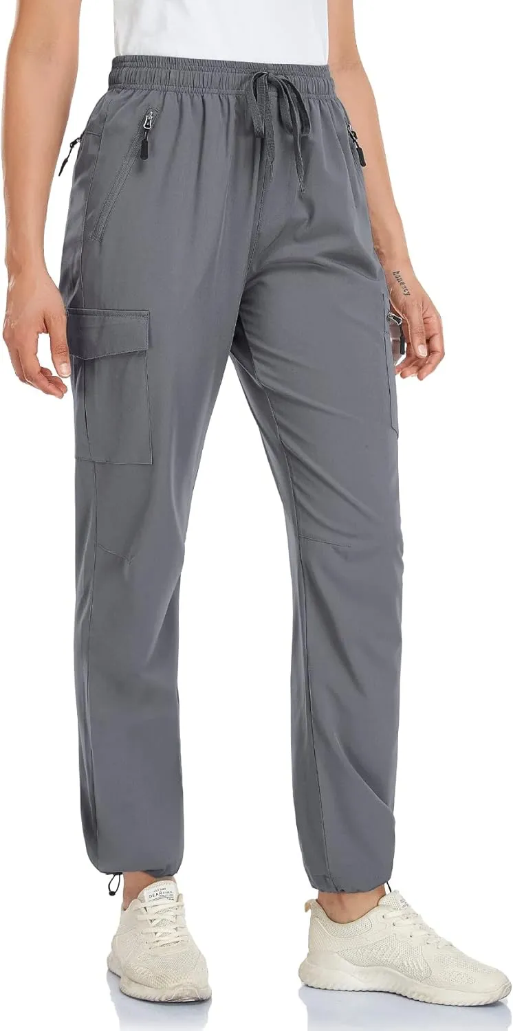 Women's Cargo Hiking Pants Camping Fishing Drift Quick Dry Water Resistant UPF50  Workout Travel Pants 5 Zip Pockets