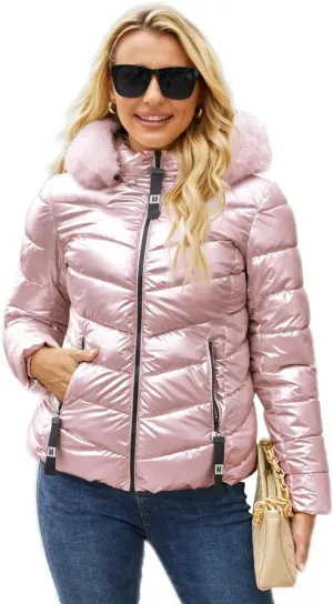 Womens Lightweight Puffer Down Jacket for Women Warm Quilted Bubble Padded Hood Winter Coat