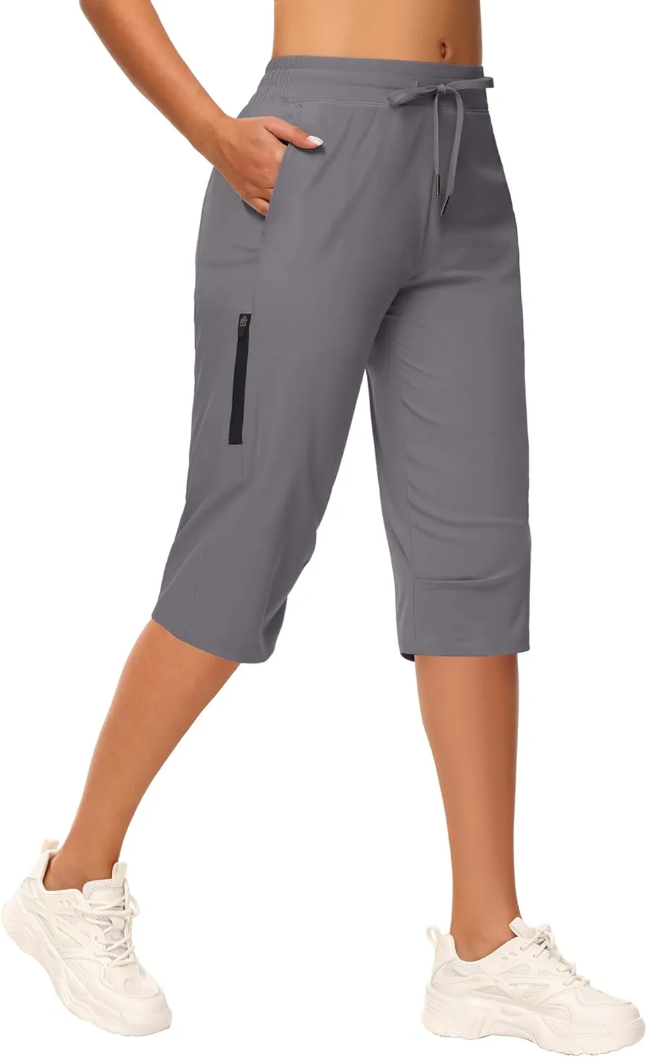 Women's Long Shorts 15" Below The Knee Capri Hiking Shorts Quick Dry Lightweight Outdoor Casual Crop Pants Cargo
