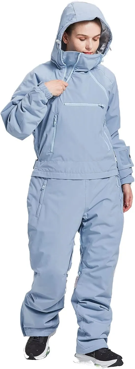 Womens One Pieces Ski Suits Jumpsuits Snowsuits Snowboard Winter Outdoor Waterproof Jackets