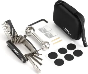 WOTOW Bike Repair Tool Kit - 21 in 1 Bicycle Multitool with Bone Wrench Portable Mountain Bike Tool Kit Riding Emergency Maintenance, Hex Key Wrench & Bike Tube Patch Kit & Tire Lever (21 in 1 Bone)