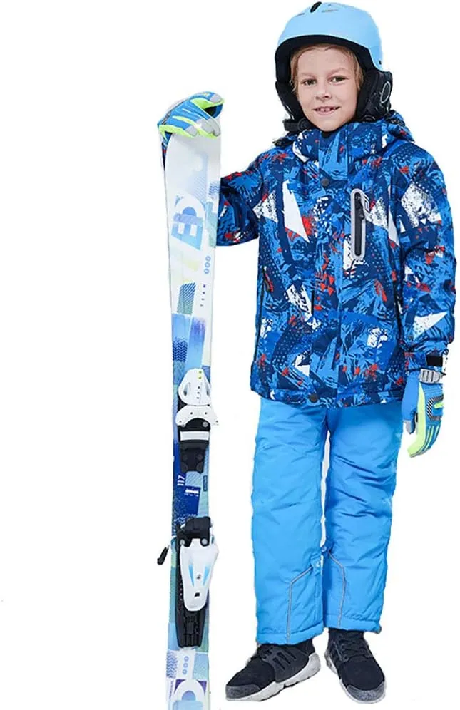 WOWULOVELY Girls Boy's Winter Ski Jackets Waterproof Kids Snowboarding Jacket Snow Coat Thicken Warm Hooded Ski Jacket