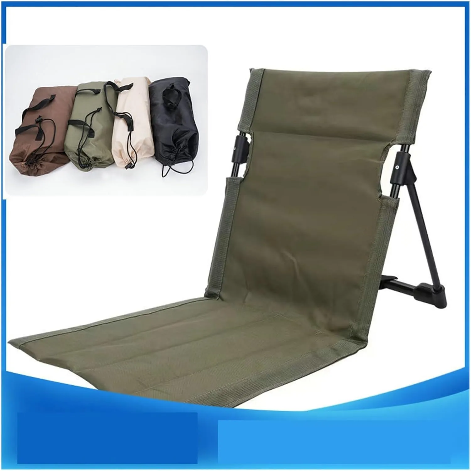 WUXUYI&NING Outdoor Folding Portable Recliner, Folding Chair for Easy Storage, Outdoor Camping Chair, Beach, Camping, Lawn, Music Festival, Travel(Black)