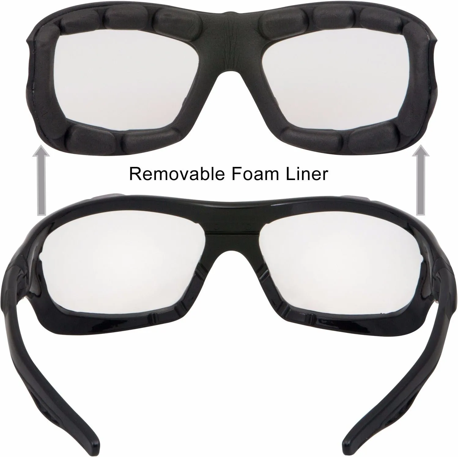 WYND Blocker Motorcycle Riding Glasses Extreme Sports Wrap Sunglasses (Black/Clear)