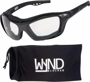 WYND Blocker Motorcycle Riding Glasses Extreme Sports Wrap Sunglasses (Black/Clear)