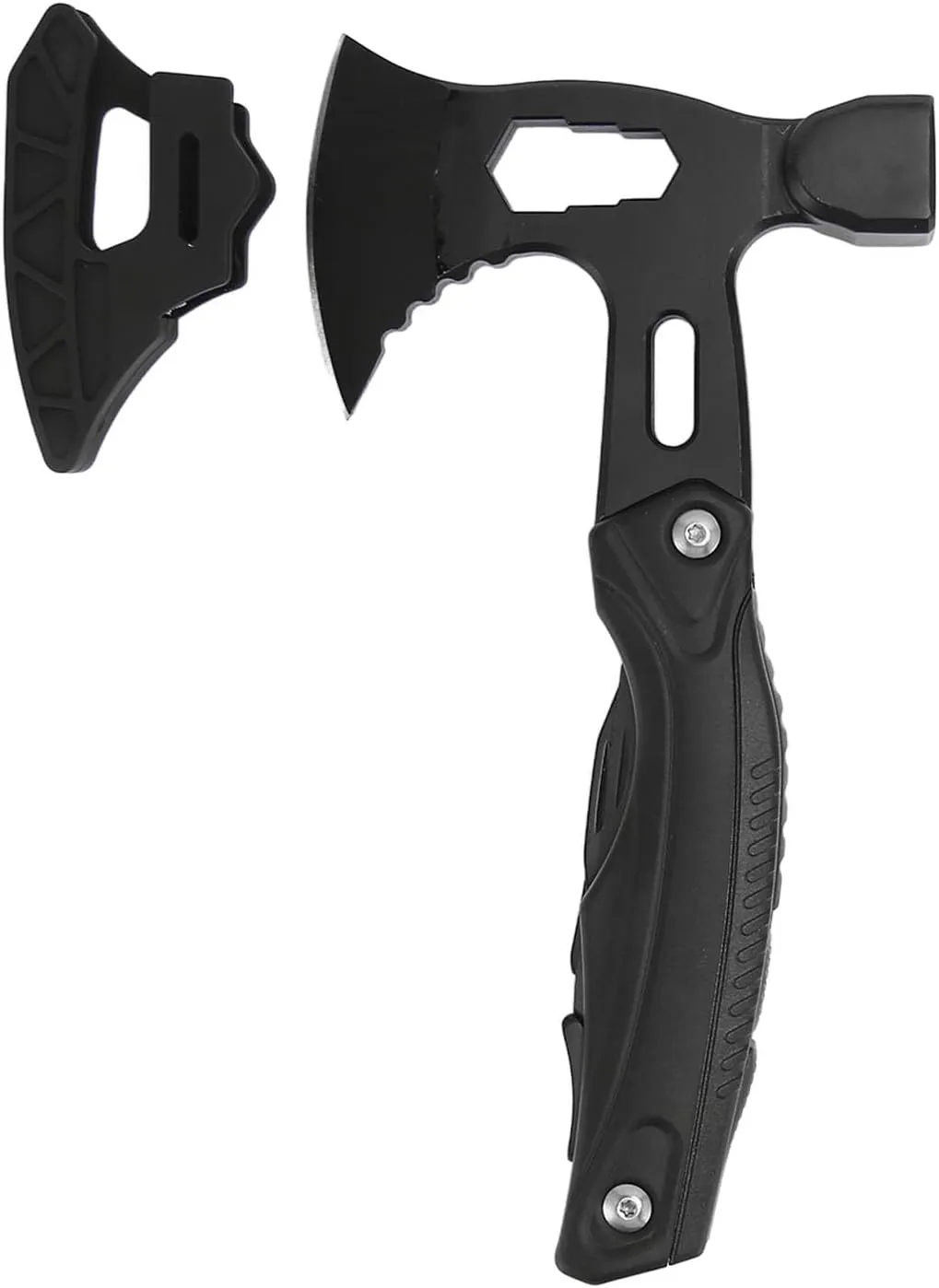 XHTLLO Stainless Steel Multitool Axe Hammer, Ergonomic Handle Camping Tool with Strong Clamping Power for Outdoor