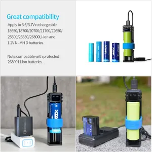 XTAR Battery Charger SC1 Plus 18650 Battery Charger Power Ban.k Function 3A Fast Charger for Rechargeable Batteries Li-ion 18650 21700 26800 and 1.2V Ni-MH D Battery