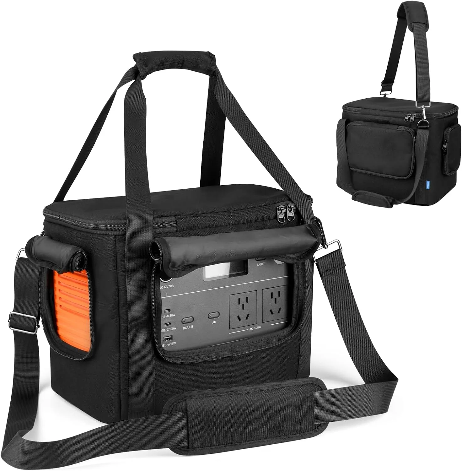 Xxerciz Carrying Bag Compatible with Jackery Explorer 1000 V2, Portable Power Station Travel Storage Case with Shoulder Strap, Padded Handle, Zipper Pockets, Generator Cover for Camping, Fishing, RV