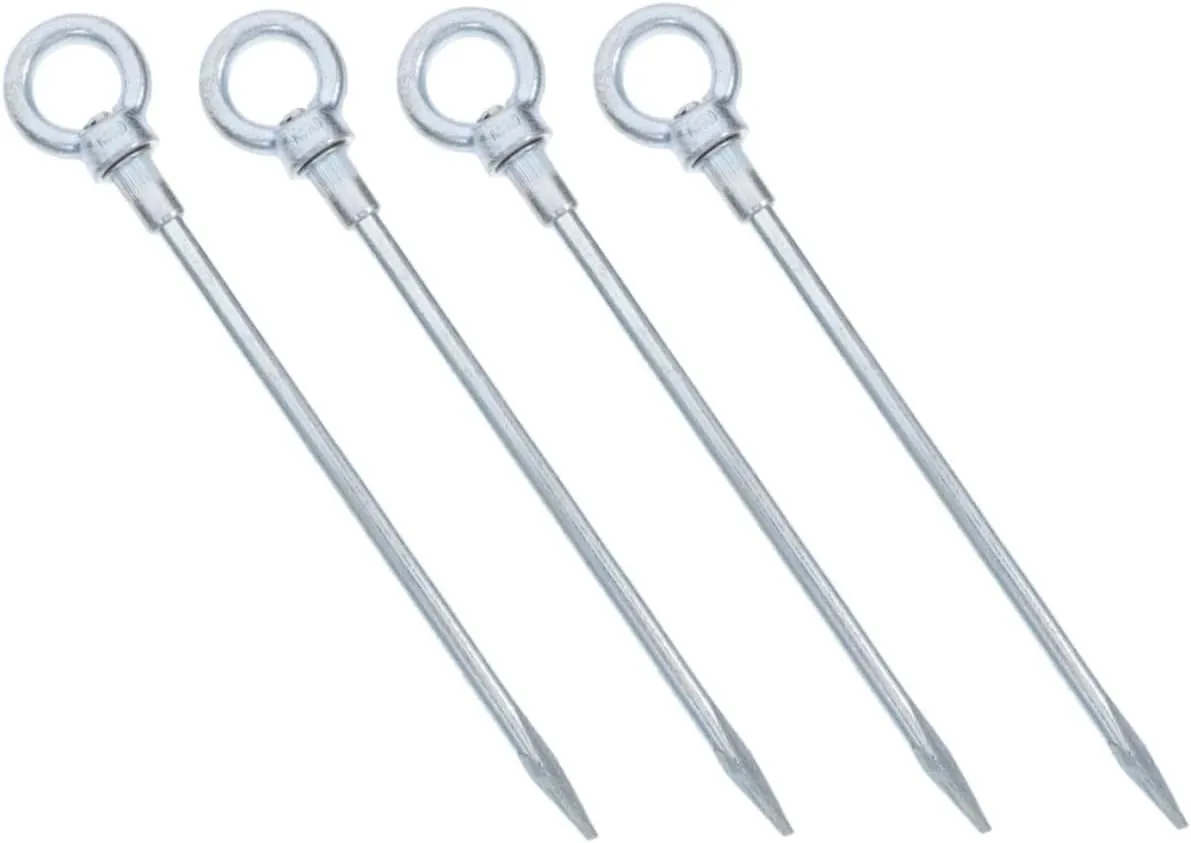 YARNOW 4 Pcs Camping Tent Stakes Heavy Duty Ground Anchors for Grass Sand and Soil Multiuse Pegs for Outdoor Stability and Wind Resistance