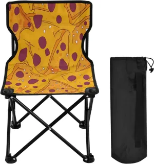 Yellow Cheese Portable Outdoor Folding Chair Anti-Slip Padded Oxford Cloth Stool Camping Chair Small for Beach Hiking Fishing Gardening Quad Camp Chair