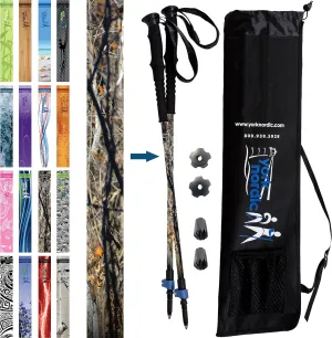 York Nordic Hiking & Walking Poles - Cushion Foam Grips w/Nordic Strap - Lightweight, Adjustable, and Great for Balance -2 Pieces w/Flip Locks, and Travel Bag - Heights 5'4"-6'2"