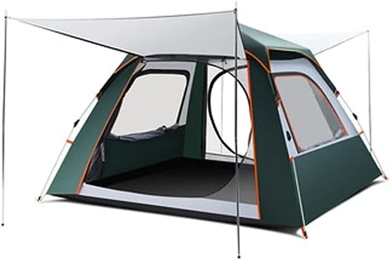 YYDS Tents for Camping Waterproof Windproof Camping Tent Four-Sided Mesh Instant Tent Family Automatic Tent 4 Person Camping Hiking Camping Tents (Color : Green)
