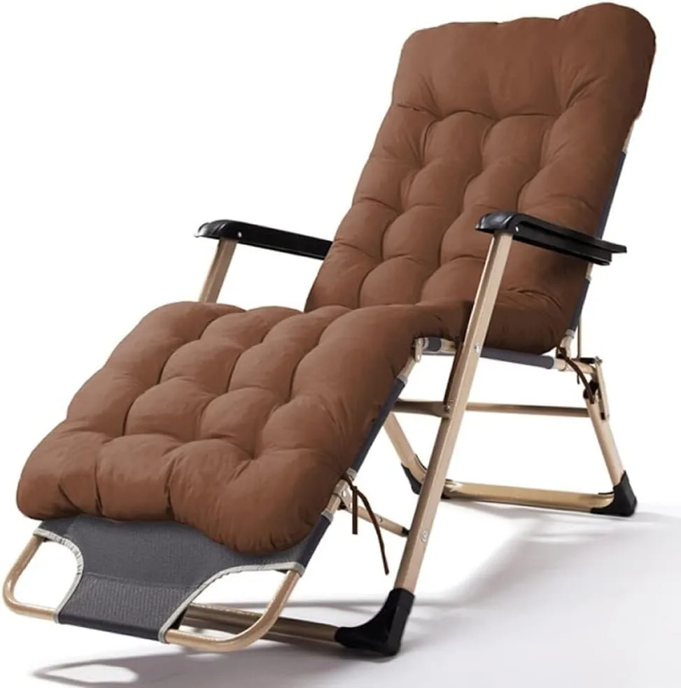Zero Gravity Folding Recliner Chair for Outdoor, Camping & Beach, Portable Deck Lounger, Adjustable Backrest, Max 250kg Weight Capacity(Walnut)