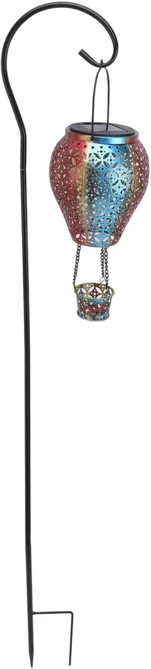Zerodis Outdoor Solar Lantern Vintage Hollowed Fire Balloon Light for Garden and Camping