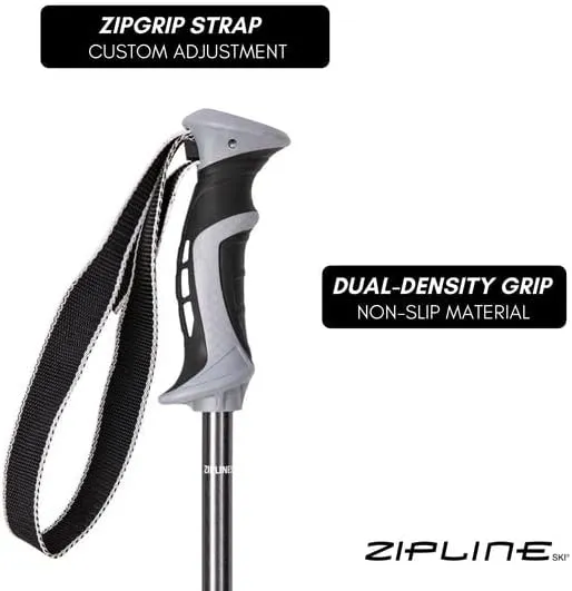 Zipline Lollipop 14.0 Graphite Carbon Composite Ski Poles – Lightweight, Durable, All-Mountain – Ergonomic Grip, Vibration Dampening, Ideal for Groomers and Freestyle. Choice of Olympic Skiers