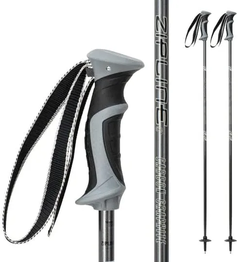 Zipline Lollipop 14.0 Graphite Carbon Composite Ski Poles – Lightweight, Durable, All-Mountain – Ergonomic Grip, Vibration Dampening, Ideal for Groomers and Freestyle. Choice of Olympic Skiers
