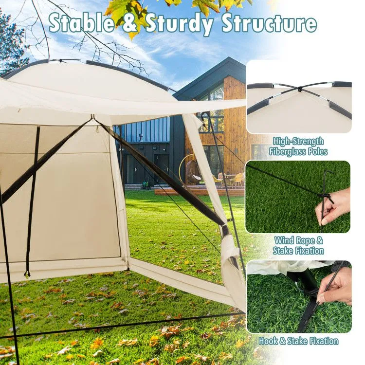 Zippered x Guaranteed security 10 Feet Canopy w/ Screened and Wi-Fi-enabled 10 Door Tent Vestibule