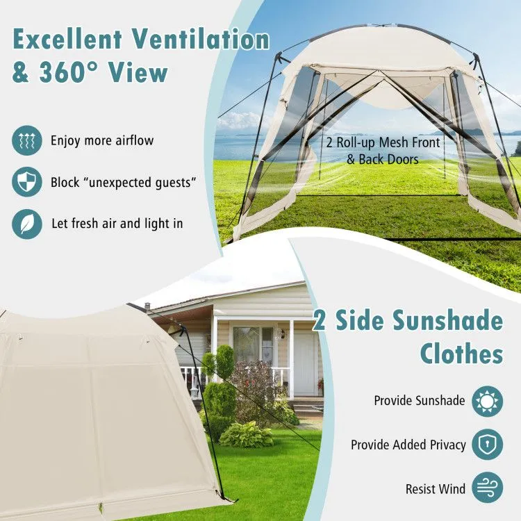 Zippered x Guaranteed security 10 Feet Canopy w/ Screened and Wi-Fi-enabled 10 Door Tent Vestibule
