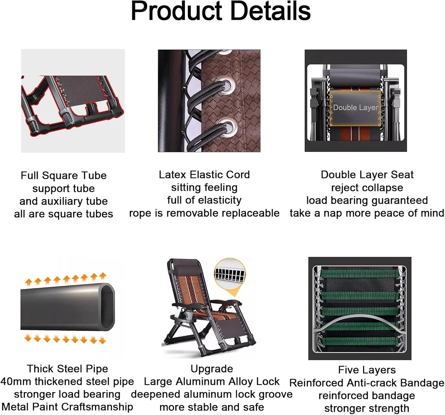 ZTGL A, Folding Camping Cot, Portable Sleeping Bed, Camping Lounge Chair, Outdoor Lightweight Bed, Office Nap Folding Lounge Chairs, Camping Cot for Adults